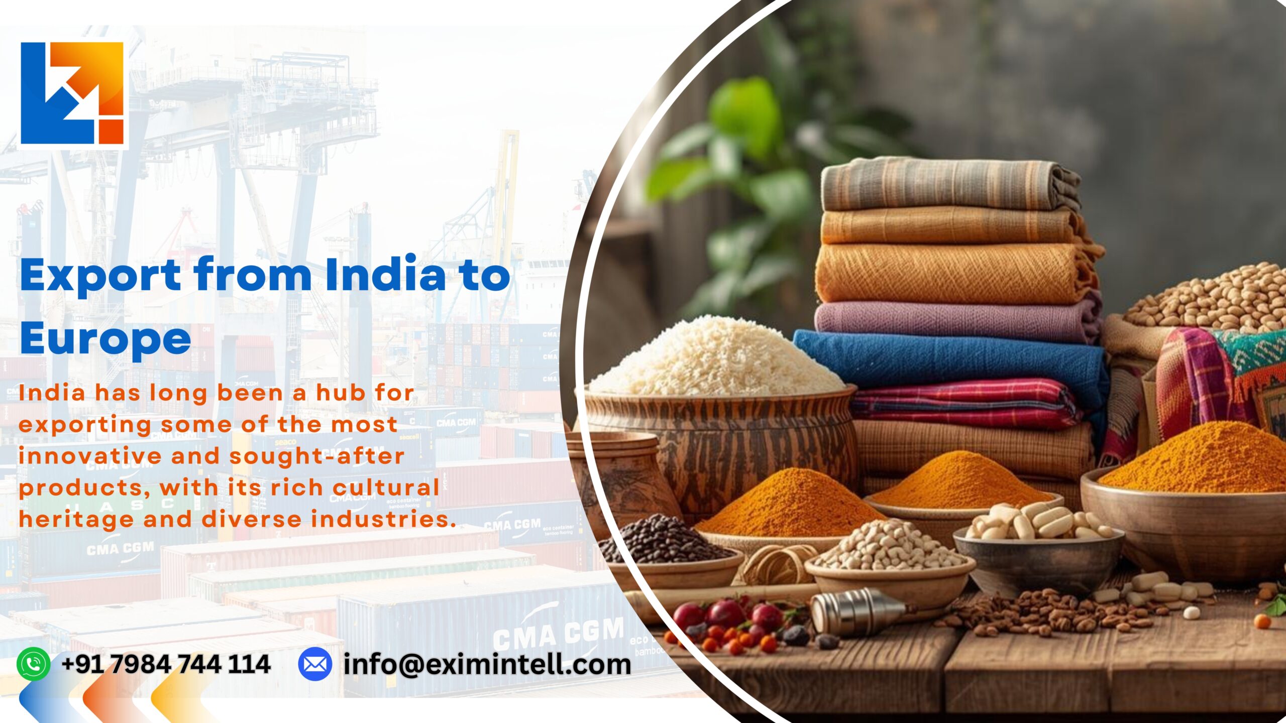 Top 7 most products of export from India to Europe